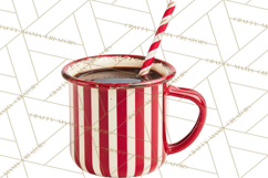 Hot Cocoa Clipart PNG, Christmas Drinks, Cozy Mugs Product Image 4