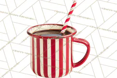 Hot Cocoa Clipart PNG, Christmas Drinks, Cozy Mugs Product Image 4