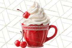 Hot Cocoa Clipart PNG, Christmas Drinks, Cozy Mugs Product Image 5
