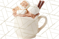 Hot Cocoa Clipart PNG, Christmas Drinks, Cozy Mugs Product Image 3