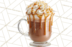 Hot Cocoa Clipart PNG, Christmas Drinks, Cozy Mugs Product Image 4