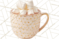 Hot Cocoa Clipart PNG, Christmas Drinks, Cozy Mugs Product Image 3