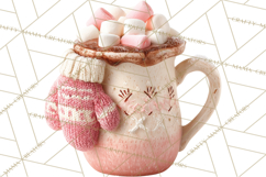 Hot Cocoa Clipart PNG, Christmas Drinks, Cozy Mugs Product Image 2