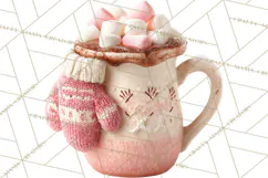 Hot Cocoa Clipart PNG, Christmas Drinks, Cozy Mugs Product Image 2