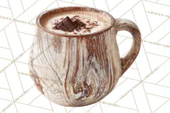 Hot Cocoa Clipart PNG, Christmas Drinks, Cozy Mugs Product Image 3