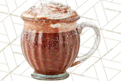 Hot Cocoa Clipart PNG, Christmas Drinks, Cozy Mugs Product Image 4