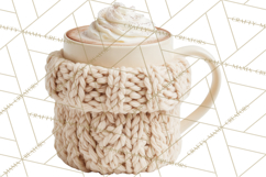 Hot Cocoa Clipart PNG, Christmas Drinks, Cozy Mugs Product Image 4