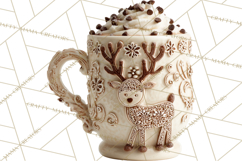 Hot Cocoa Clipart PNG, Christmas Drinks, Cozy Mugs Product Image 3