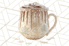 Hot Cocoa Clipart PNG, Christmas Drinks, Cozy Mugs Product Image 3