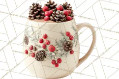 Hot Cocoa Clipart PNG, Christmas Drinks, Cozy Mugs Product Image 5