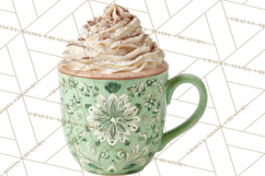 Hot Cocoa Clipart PNG, Christmas Drinks, Cozy Mugs Product Image 2