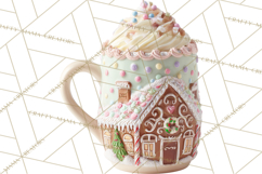 Hot Cocoa Clipart PNG, Christmas Drinks, Cozy Mugs Product Image 4