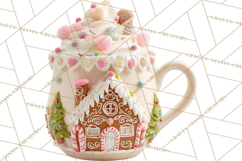 Hot Cocoa Clipart PNG, Christmas Drinks, Cozy Mugs Product Image 5