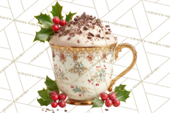 Hot Cocoa Clipart PNG, Christmas Drinks, Cozy Mugs Product Image 4