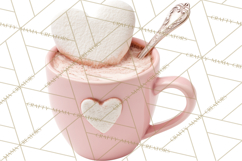 Hot Cocoa Clipart PNG, Christmas Drinks, Cozy Mugs Product Image 3