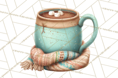 Hot Cocoa Clipart PNG, Christmas Drinks, Cozy Mugs Product Image 4