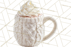 Hot Cocoa Clipart PNG, Christmas Drinks, Cozy Mugs Product Image 5