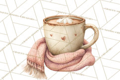 Hot Cocoa Clipart PNG, Christmas Drinks, Cozy Mugs Product Image 2