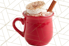Hot Cocoa Clipart PNG, Christmas Drinks, Cozy Mugs Product Image 3