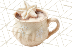 Hot Cocoa Clipart PNG, Christmas Drinks, Cozy Mugs Product Image 5