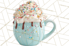 Hot Cocoa Clipart PNG, Christmas Drinks, Cozy Mugs Product Image 2