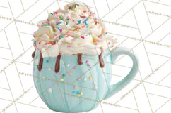 Hot Cocoa Clipart PNG, Christmas Drinks, Cozy Mugs Product Image 2