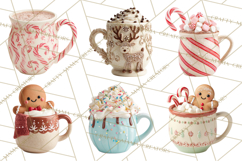 Hot Cocoa Clipart PNG, Christmas Drinks, Cozy Mugs Product Image 2