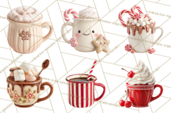 Hot Cocoa Clipart PNG, Christmas Drinks, Cozy Mugs Product Image 3