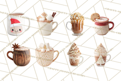 Hot Cocoa Clipart PNG, Christmas Drinks, Cozy Mugs Product Image 4