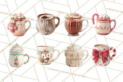 Hot Cocoa Clipart PNG, Christmas Drinks, Cozy Mugs Product Image 5