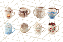 Hot Cocoa Clipart PNG, Christmas Drinks, Cozy Mugs Product Image 6