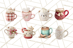 Hot Cocoa Clipart PNG, Christmas Drinks, Cozy Mugs Product Image 8