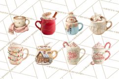 Hot Cocoa Clipart PNG, Christmas Drinks, Cozy Mugs Product Image 9