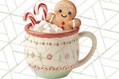 Hot Cocoa Clipart PNG, Christmas Drinks, Cozy Mugs Product Image 3