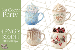 Hot Cocoa Clipart PNG, Christmas Drinks, Cozy Mugs Product Image 1