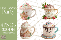 Hot Cocoa Clipart PNG, Christmas Drinks, Cozy Mugs Product Image 1