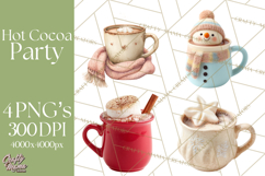 Hot Cocoa Clipart PNG, Christmas Drinks, Cozy Mugs Product Image 1