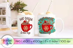Hot Cocoa and Warm Hugs Sublimation | Christmas Mug Print Product Image 1