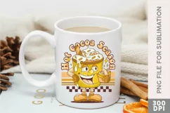 Hot Cocoa Season Sublimation PNG, Retro Christmas Design