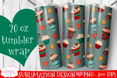 hot cocoa and muffins seamless design 