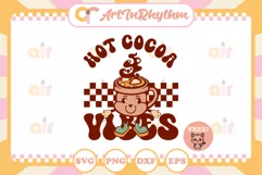 Retro Christmas svg / Hot Cocoa vibes svg Product Image 1