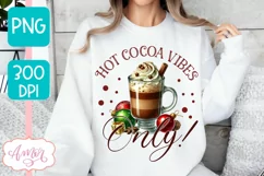 Hot cocoa vibes sublimation PNG| Christmas cocoa PNG design Product Image 2
