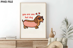Hot Dog Valentine PNG, Dachshund Love Product Image 3