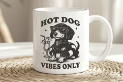 Hot Dog Vibes Only SVG PNG | Funny Summer Dachshund Clipart Product Image 2