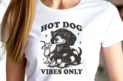 Hot Dog Vibes Only SVG PNG | Funny Summer Dachshund Clipart Product Image 3