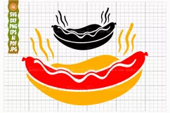 Hot Dog SVG Cut File, Hotdog Silhouette, Fast Food Vector Product Image 1
