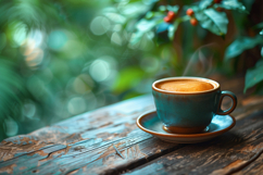 Hot coffee espresso in ceramic cup Product Image 1