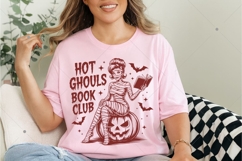 Witchy Book Club SVG PNG, Vintage Halloween Reader SVG Product Image 4