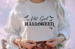 Hot Girl Halloween| Funny Trendy Halloween SVG File with Bat Product Image 4