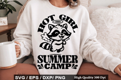 Hot Girl Summer Camp SVG -Vintage Funny Raccoon Design Product Image 1